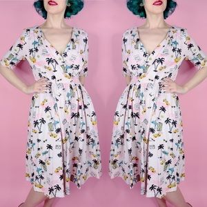 Retro Pink Miami Swing Dress